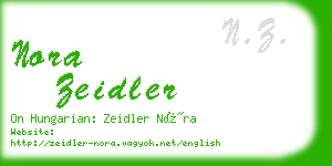 nora zeidler business card